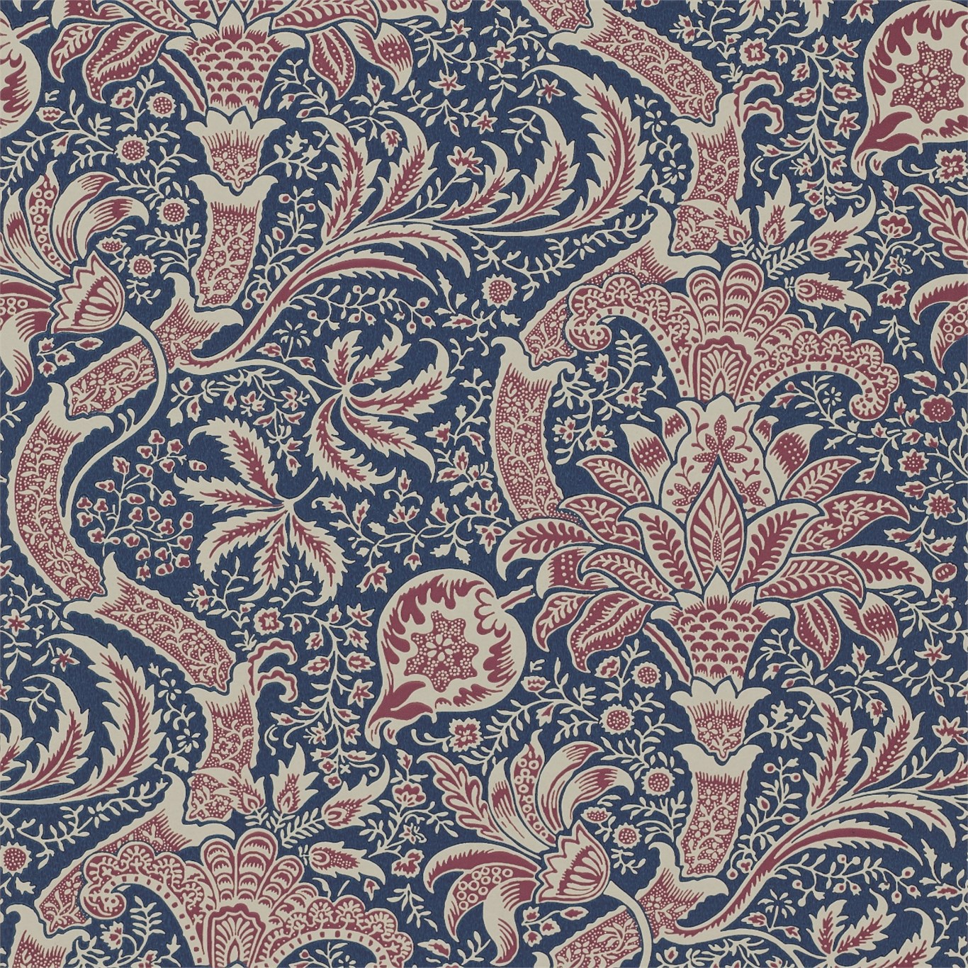 Indian Wallpaper 103 By Morris Co In Indigo Blue Red